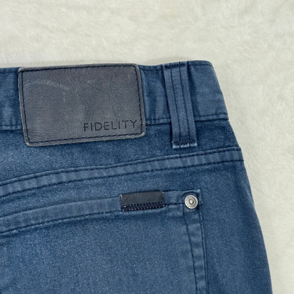 Fidelity Denim Pants Mens 31 Navy Blue Slim Straight Stretch Made in USA Chino - Picture 10 of 14